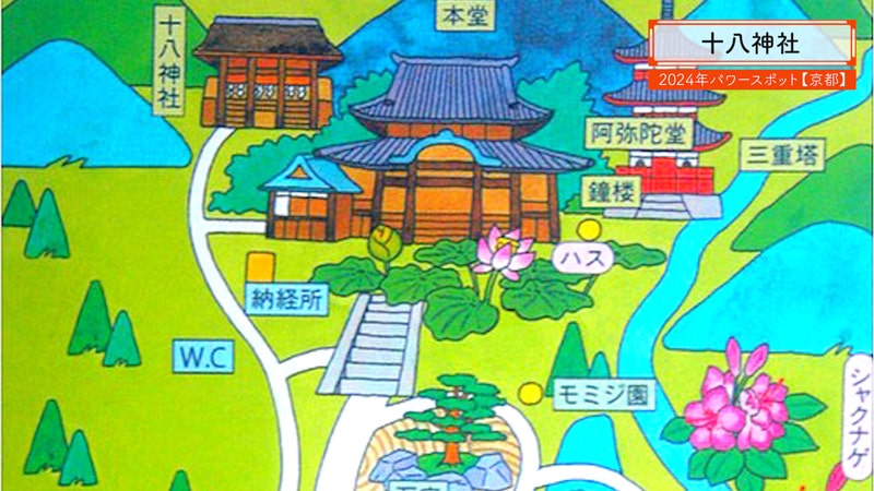 三室戸寺と十八神社の地図