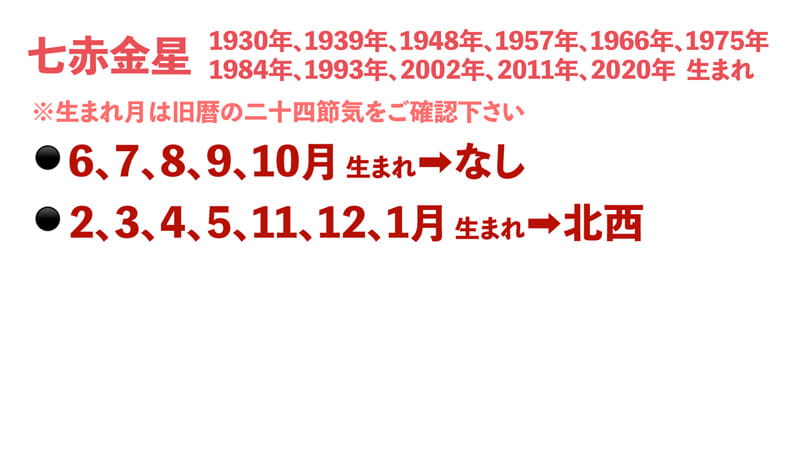 2026年旅行月七赤金星